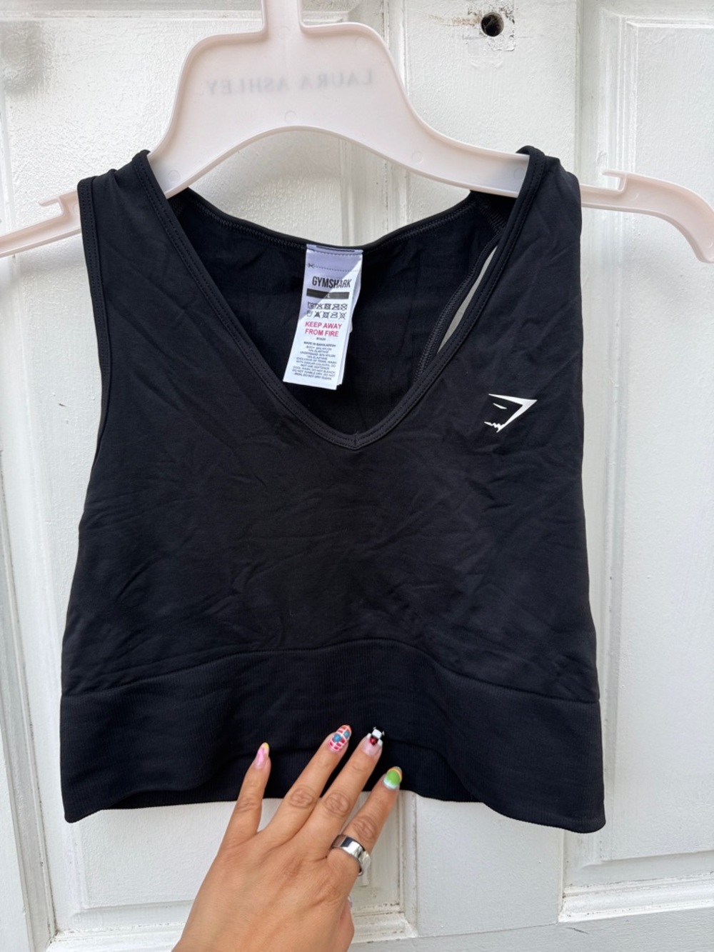 Gymshark Black V-Neck Seamless Sports Crop